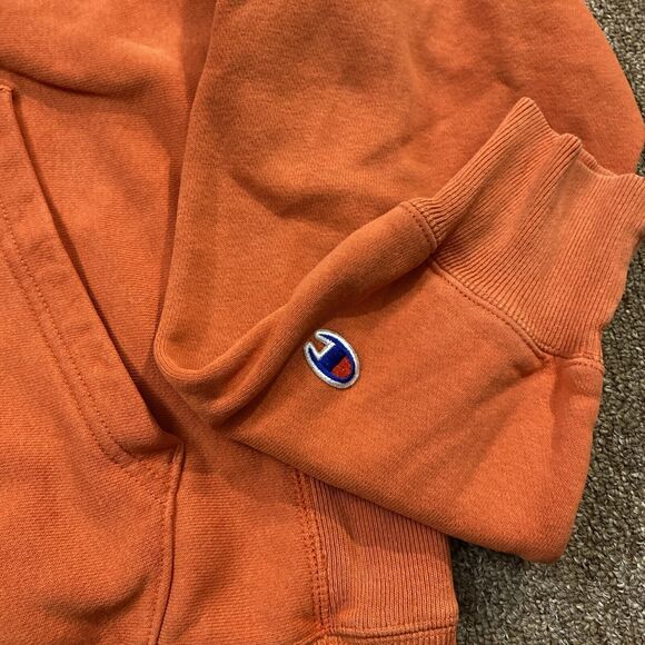 Champion Reverse Weave Men's Hoodie Orange Sweatshirt New York Since 1919 Medium - Picture 3 of 9